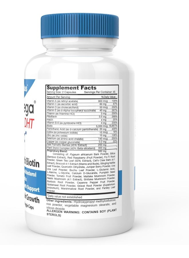 DrFormulas DHT Blocker for Men and Women | HairOmega Advanced Hair Growth Supplements with Biotin 5000 mcg | Hair Loss Vitamins Pills, 45 Day Supply - Image 2